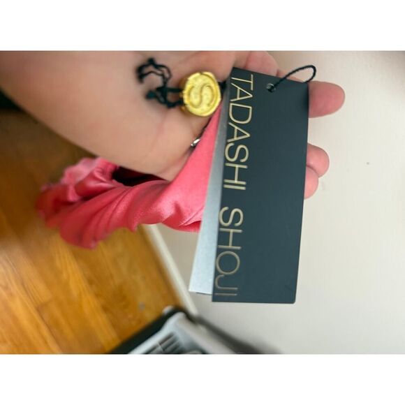 Tadashi Shoji Pink Ruched One Shoulder Mini Dress NWT Sz. PM - Picture 8 of 9